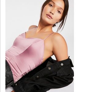 NWOT FREE PEOPLE Pink/Purple Silky Bodysuit